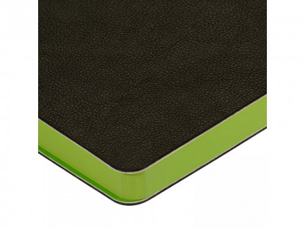 Ежедневник недатированный А5 Boston, черный (обрез зеленое яблоко)