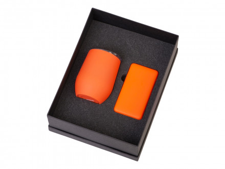 Подарочный набор с термокружкой и повербанком С1, 5000 mAh, оранжевый