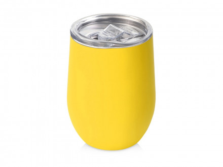 Термокружка Sense Gum, soft-touch, непротекаемая крышка, 370мл, желтый (P)