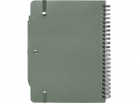 Блокнот Thalaasa формата А5 в твердой обложке из океанического пластика с шариковой ручкой - Зеленый яркий