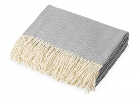 Подарочный набор с пледом, френчпрессом, чаем и вареньем, серый