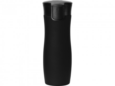 Вакуумная термокружка с кнопкой Streamline, Waterline, soft-touch, черный