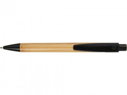 Ручка шариковая Borneo из бамбука, черный, черные чернила