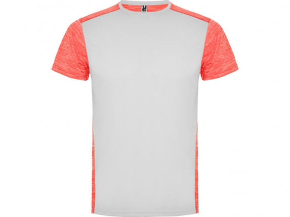 Спортивная футболка Zolder мужская, белый/меланжевый неоновый коралловый
