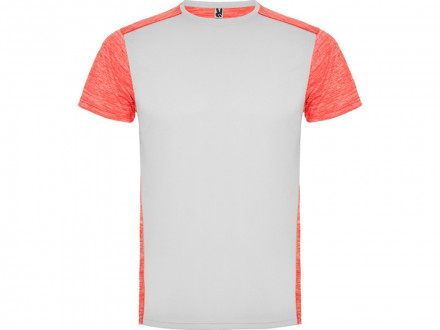 Спортивная футболка Zolder мужская, белый/меланжевый неоновый коралловый