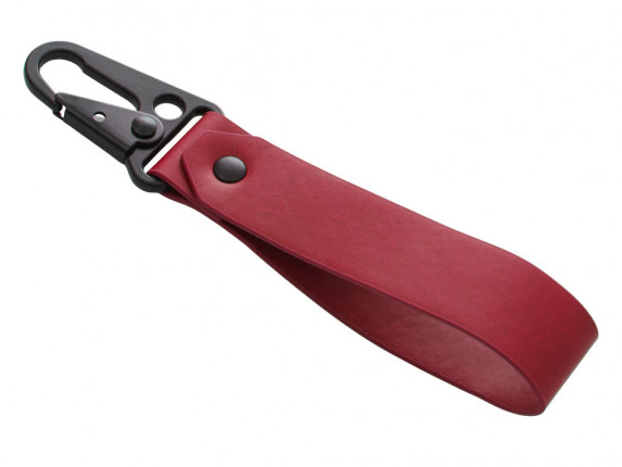 Брелок-ремувка из эко-кожи с карабином Domino, красный