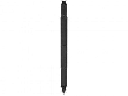 Ручка шариковая металлическая Tool, черный. Встроенный уровень, мини отвертка, стилус