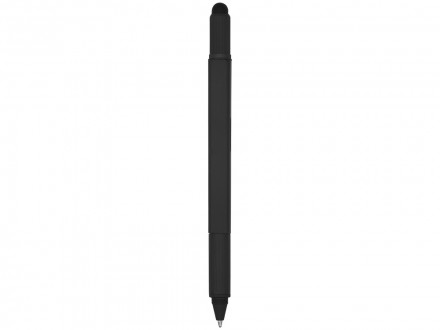 Ручка шариковая металлическая Tool, черный. Встроенный уровень, мини отвертка, стилус