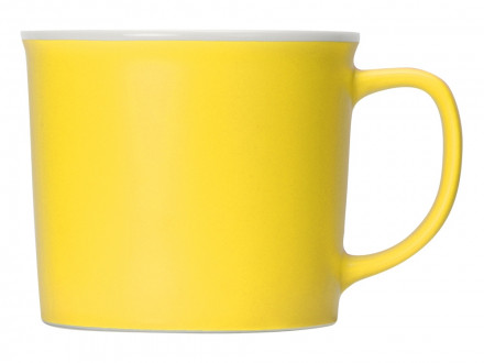 Матовая кружка Nancy 360 мл цветная снаружи, белая внутри, желтый