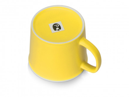 Матовая кружка Nancy 360 мл цветная снаружи, белая внутри, желтый
