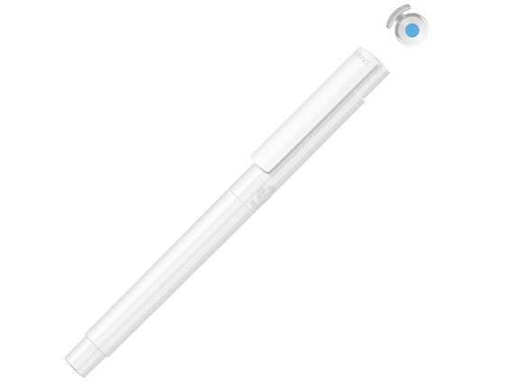 Маркер в корпусе из переработанного материала rPET RECYCLED PET PEN PRO LIQEO, белый с голубыми чернилами