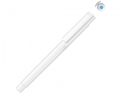 Маркер в корпусе из переработанного материала rPET RECYCLED PET PEN PRO LIQEO, белый с голубыми чернилами