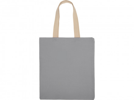 Сумка для шопинга Steady из хлопка с парусиновыми ручками, 260 г/м2, серый