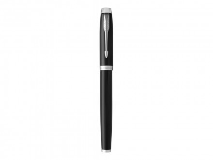 Перьевая ручка Parker IM Metal Black CT (глянцевый черный лак),  перо: F, цвет чернил: blue, в подарочной упаковке.