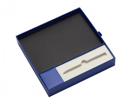 Набор блокнот в гибкой обложке А5 и металлическая шариковая ручка Nabokov, синий