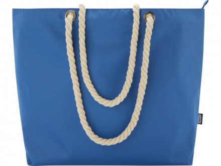 Panama пляжная эко-сумка-холодильник из переработанного материала, с ручками-шнурками 23L, ярко-синий