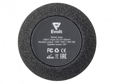 Портативная колонка с беспроводной зарядкой Ареа, 5 Вт