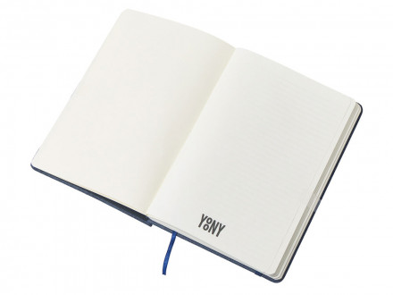 Набор блокнот А5 с магнитным держателем для ручки и подставкой для телефона и металлической шариковой ручкой NotaBene, темно-синий