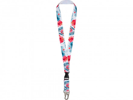 Ланъярд 2,5 см под сублимацию с большим карабином и межуровневым замком