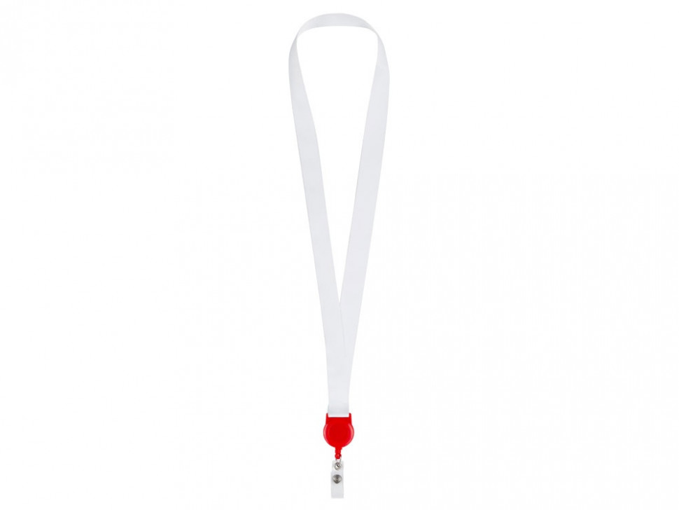 Ланъярд 2 см с ретрактором, красный