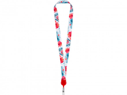 Ланъярд 2 см с ретрактором, красный