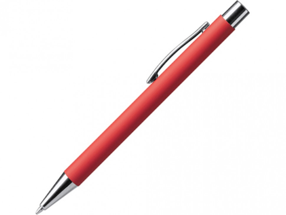 Ручка металлическая шариковая DOVER с покрытием софт-тач, красный