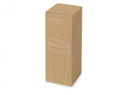 Термокружка Годс металл 470мл, оранжевый