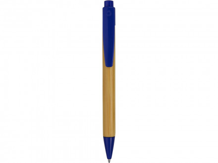 Ручка шариковая Borneo из бамбука, синий, черные чернила