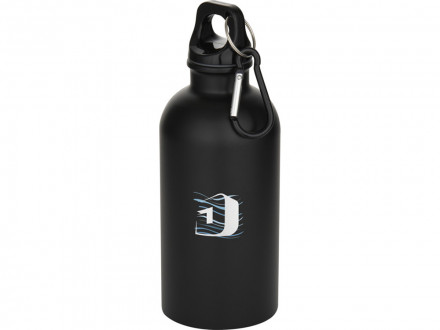 Oregon одностенная бутылка для воды с карабином, изготовленная из нержавеющей стали, сертифицированной по стандарту RCS, объемом 400 мл - Черный