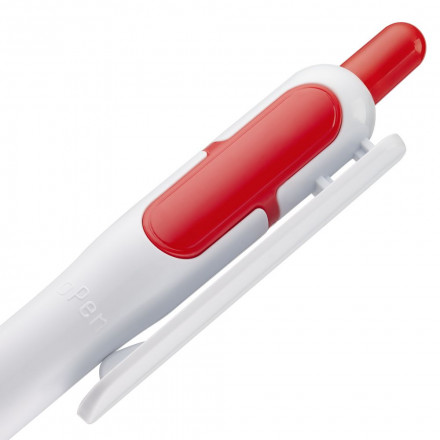 Ручка шариковая Bolide, белая с красным