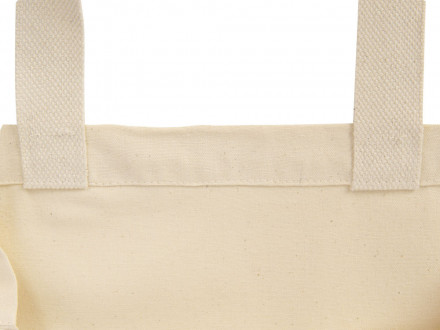 Сумка Donny из хлопка с донной складкой и парусиновыми ручками, натуральный