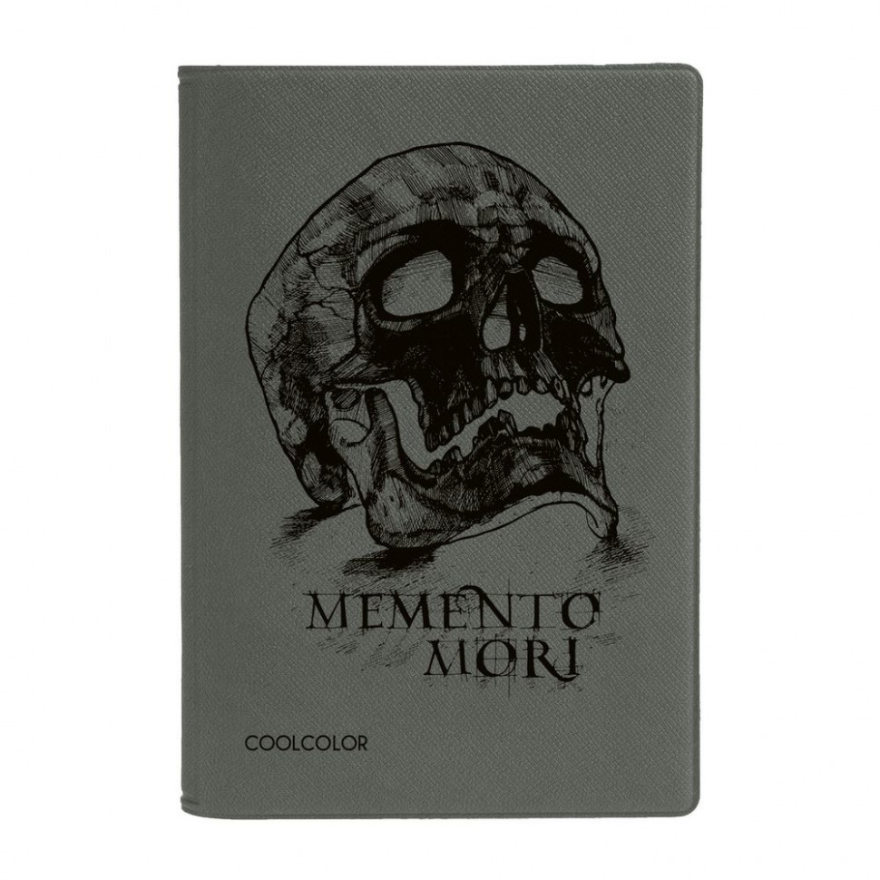 Обложка для паспорта Memento Mori, серая