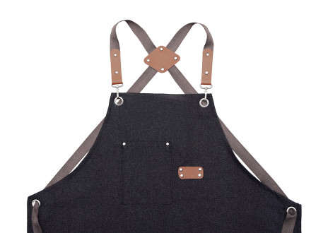 Джинсовый фартук с карманами Fry, черный