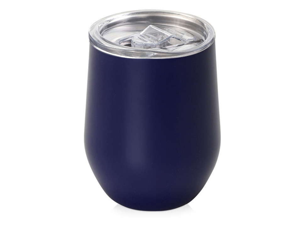 Вакуумная термокружка Sense, непротекаемая крышка, крафтовая упаковка, темно-синий (Р)