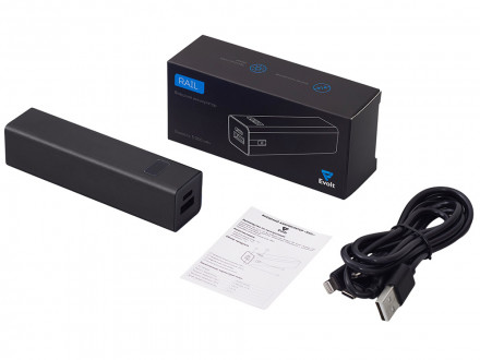 Внешний аккумулятор Rail, 5000 mAh, черный