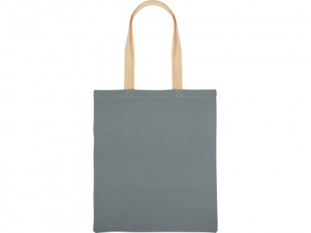 Сумка для шопинга Twin двухцветная из хлопка, 180 г/м2, серый/натуральный