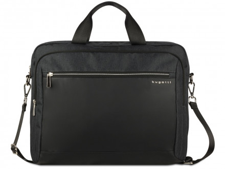 Портфель мужской BUGATTI Sera, антрацитовый, полиэстер, 40х11х34 см