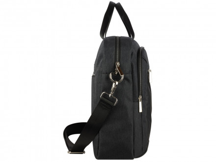 Портфель мужской BUGATTI Sera, антрацитовый, полиэстер, 40х11х34 см