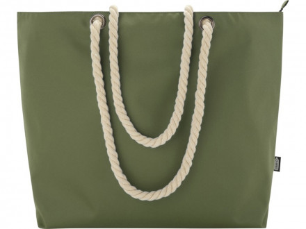 Panama пляжная эко-сумка-холодильник из переработанного материала, с ручками-шнурками 23L, оливковый