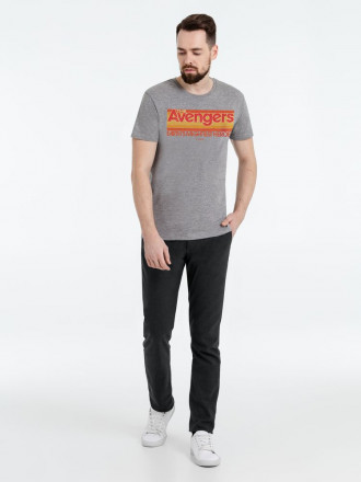 Футболка Mightest Heroes, серый меланж