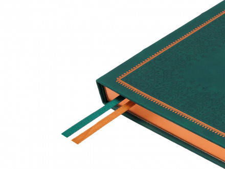 Ежедневник недатированный А4 Royal, зеленый с бронзовым срезом