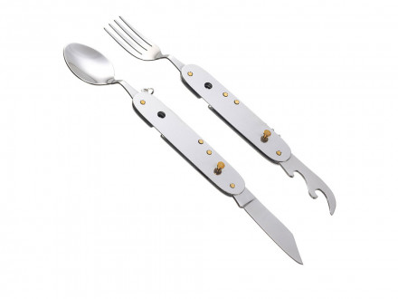 Нож перочинный Stinger, 109 мм, 8 функций, материал рукояти: нержавеющая сталь (серебристый)