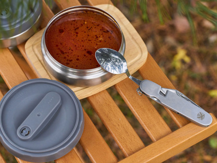 Нож перочинный Stinger, 109 мм, 8 функций, материал рукояти: нержавеющая сталь (серебристый)