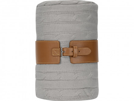 Плед акриловый Braid NEW, светло-серый