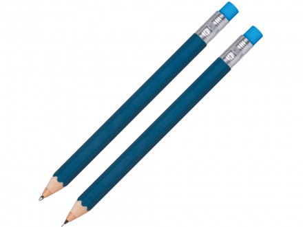 Набор Даллас: ручка шариковая, карандаш с ластиком в футляре, синий