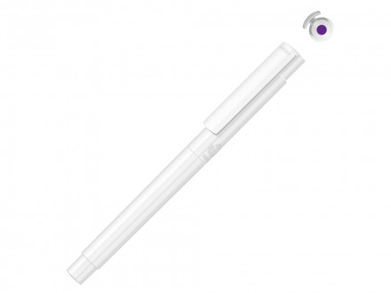 Маркер в корпусе из переработанного материала rPET RECYCLED PET PEN PRO LIQEO, белый с фиолетовыми чернилами