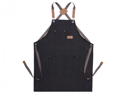 Джинсовый фартук с карманами Fry, черный
