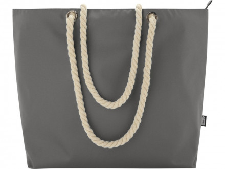 Panama пляжная эко-сумка-холодильник из переработанного материала, с ручками-шнурками 23L, серый