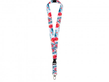 Ланъярд 2,5 см под сублимацию с трендовым карабином, межуровневым замком и замком обрыва