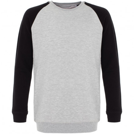 Свитшот мужской Kulonga Raeglan Bicolor, серый меланж с черным